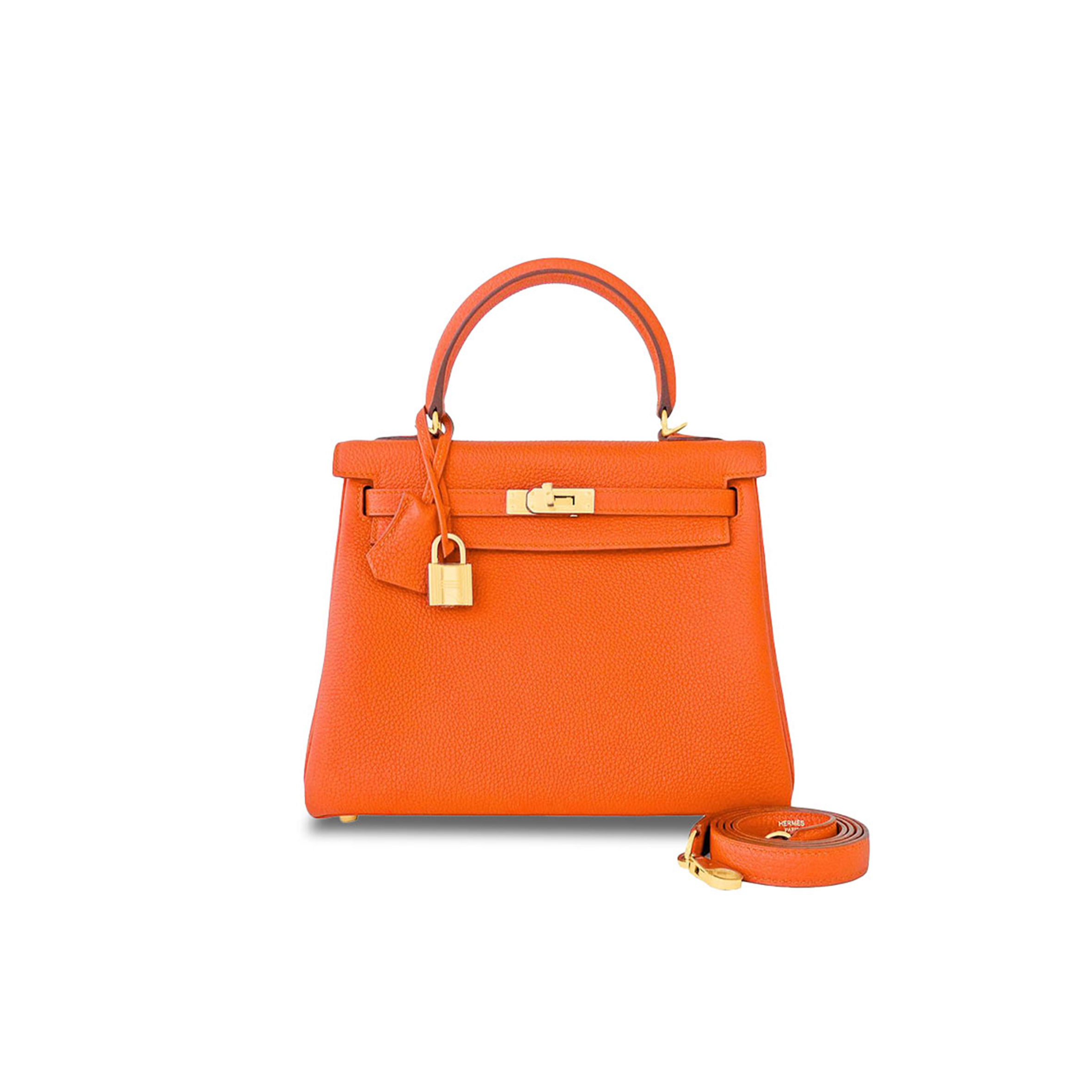 H**mes master orange kelly 25 togo bag (25*17*7cm)